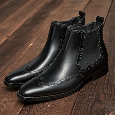 Men's Chelsea Boots Mens Genuine Leather Dress Boots