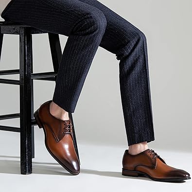 Men's Dress Shoes Leather Wingtip Formal Business Oxford Shoes Brogue Retro Derby Dress Shoes for Men