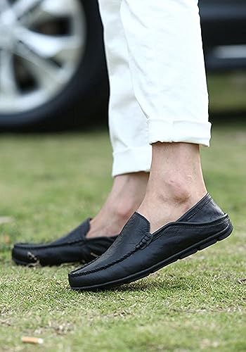 Men's Premium Genuine Leather Casual Slip on Loafers Breathable Driving Shoes Fashion Slipper