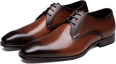 Men's Dress Shoes Leather Wingtip Formal Business Oxford Shoes Brogue Retro Derby Dress Shoes for Men