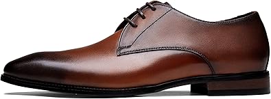 Men's Dress Shoes Leather Wingtip Formal Business Oxford Shoes Brogue Retro Derby Dress Shoes for Men